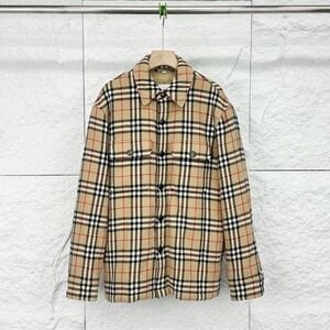 Authentic Burberry Beige Plaid Lightweight Shirt Jacket